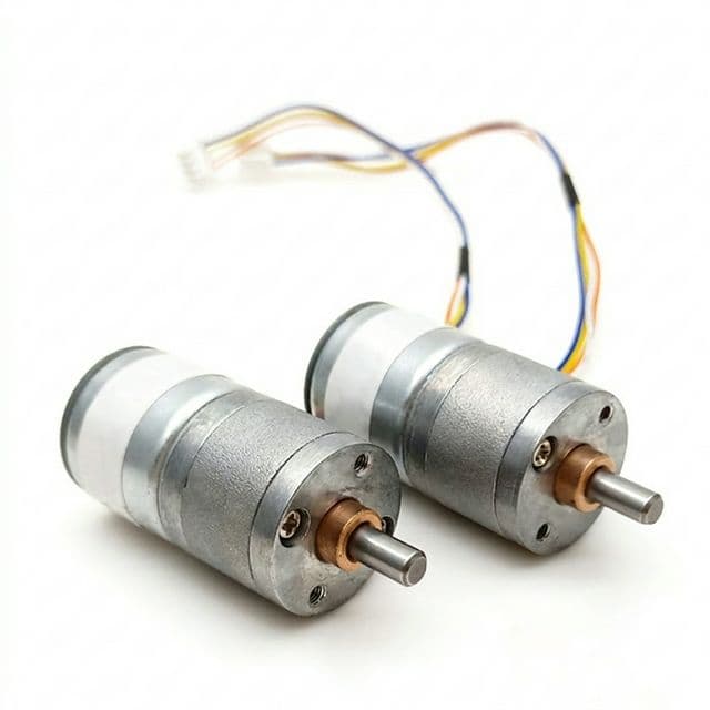 Medical-grade micro gearmotor samples with wired leads for RFQ communication